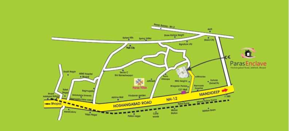  swastik paras enclave Location Plan