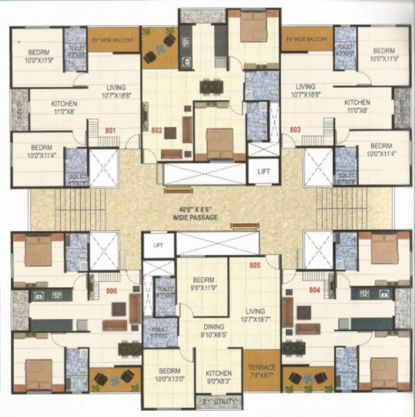  enclave Cluster Plan for 8th Floor