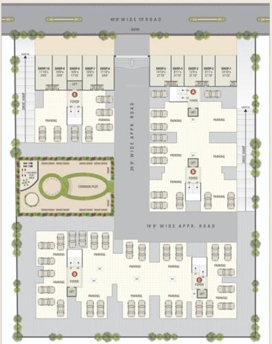  dharti-saket-block-a-b-c-d-and-e Block A Cluster Plan for Car Parking