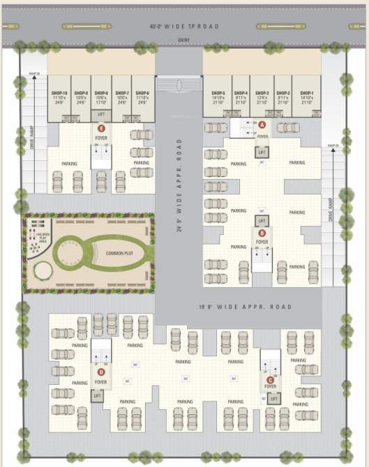  dharti saket block a b c d and e Block A Cluster Plan for Car Parking
