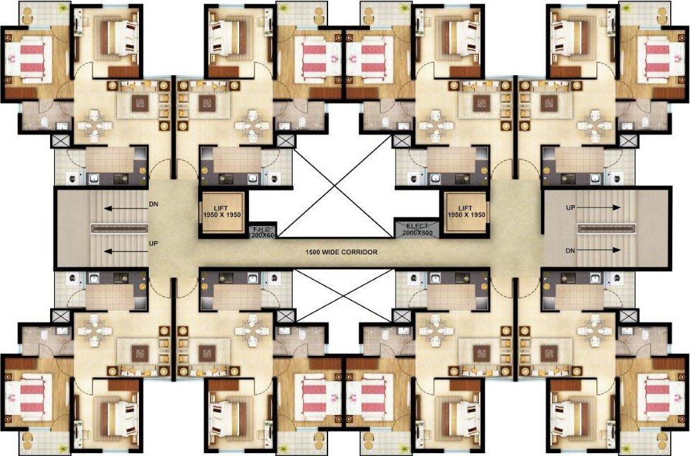  canary phase 1 Typical Floor Plan from 1st to 14th Floor