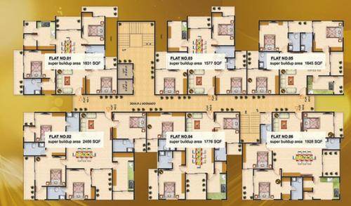 Luv Kush Apartment Cluster Plan for Typical Floor luv-kush-apartment Luv Kush Apartment Cluster Plan for Typical Floor