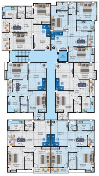  keshav-enclave Typical Floor Plan for B Block