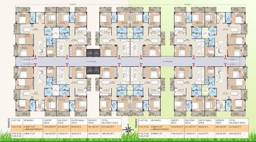  city A To H Cluster Plan for Typical Floor