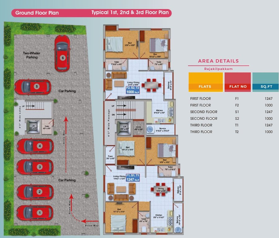  centhur homes ams flats Cluster Plan
