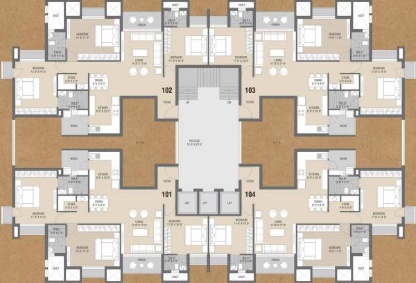 Wing A & D Cluster Plan From Typical Floor kasturi-casa Wing A & D Cluster Plan From Typical Floor
