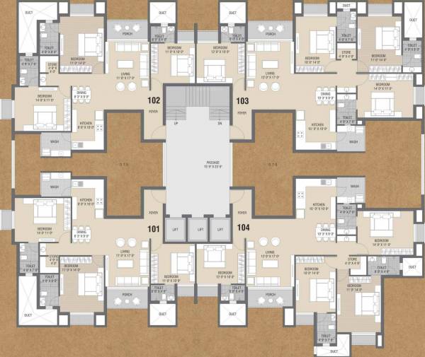 Wing C Cluster Plan From Typical Floor kasturi-casa Wing C Cluster Plan From Typical Floor