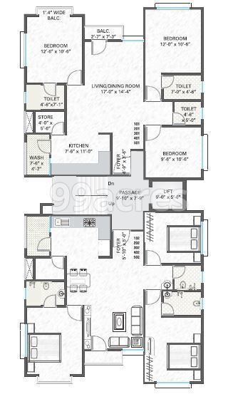  temple-view Tower A Cluster Plan