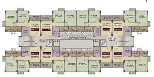 Cluster Plan from 1st to 8th Floor greens Cluster Plan from 1st to 8th Floor