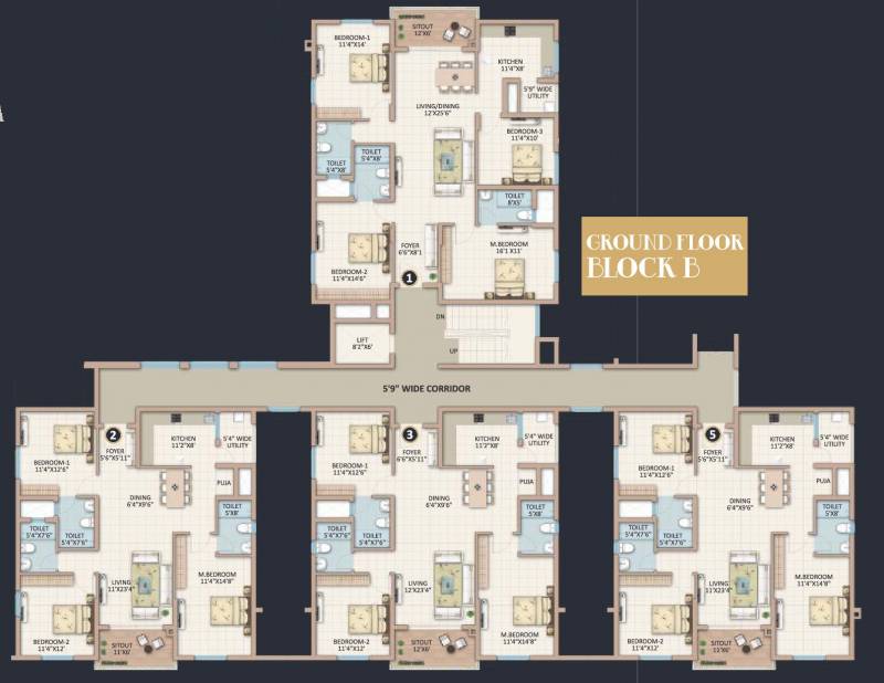  skanda-lake-front Block B Cluster Plan for ground Floor