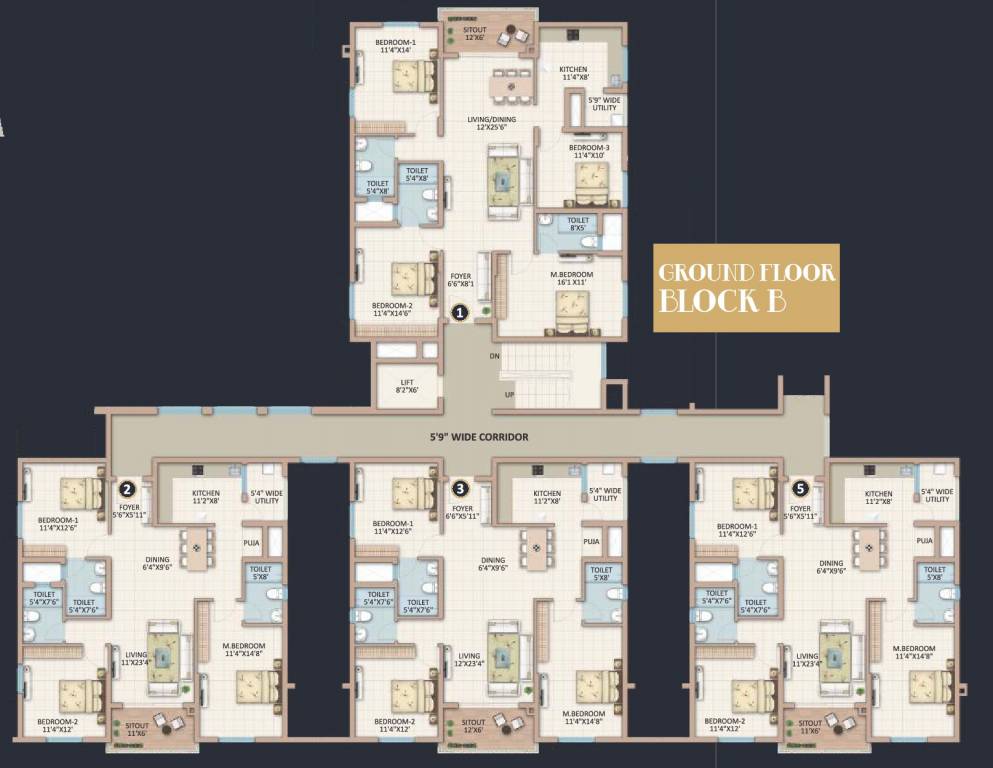  skanda lake front Block B Cluster Plan for ground Floor