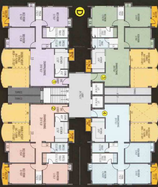  vatika Tower C And D 1st And 3rd Floor Cluster Plan