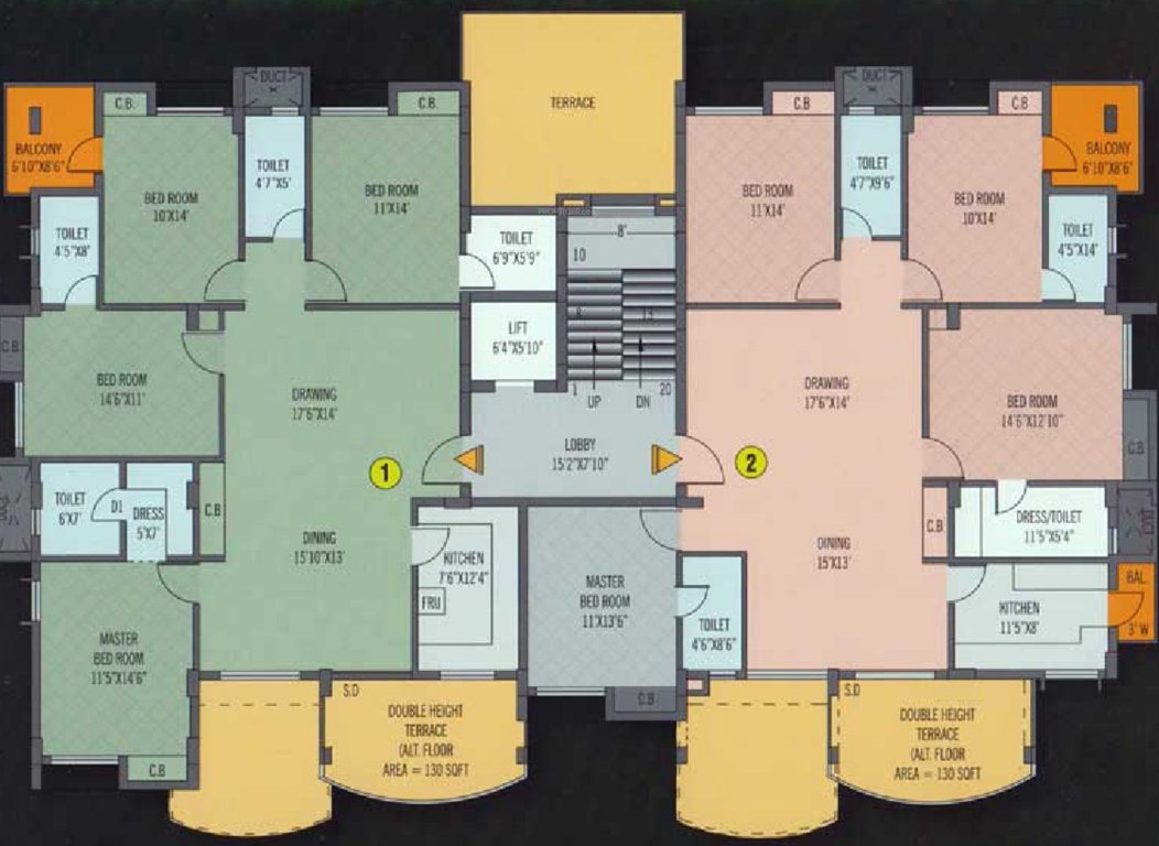  vatika Tower C And D Upper Ground  Floor Cluster Plan 2nd And 4th