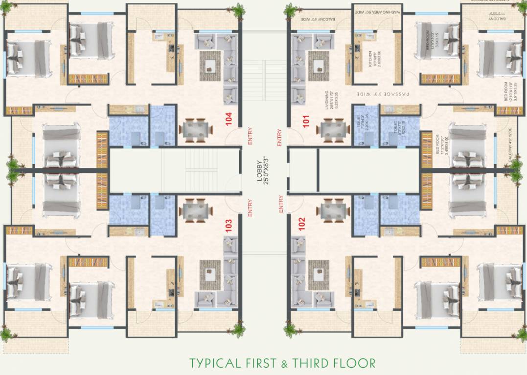 palace Cluster Plan from 1st to 3rd Floor
