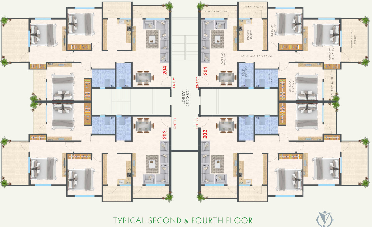 palace Cluster Plan from 2nd to 4th Floor