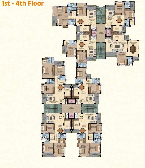  indraprastha anand Cluster Plan from 1st to 4th Floor