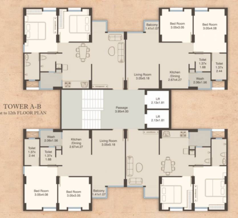 aagman Tower B Cluster Plan
