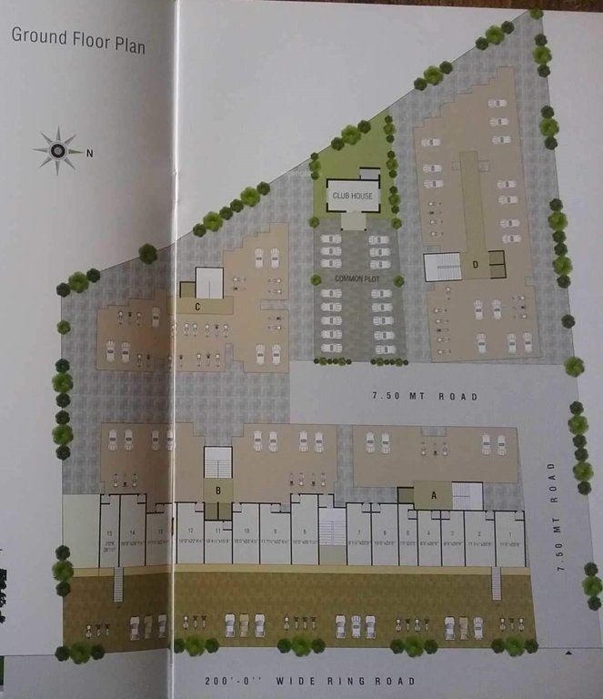  radhey heights Tower A, Tower B, Tower C Cluster Plan for ground Floor
