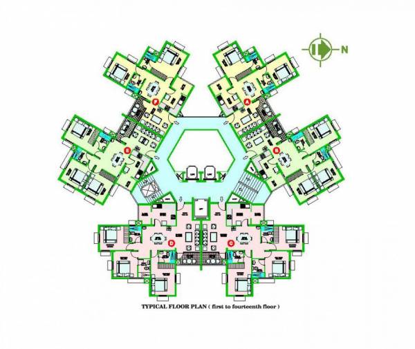  oriental-gardens Cluster Plan from 1st to 2nd Floor
