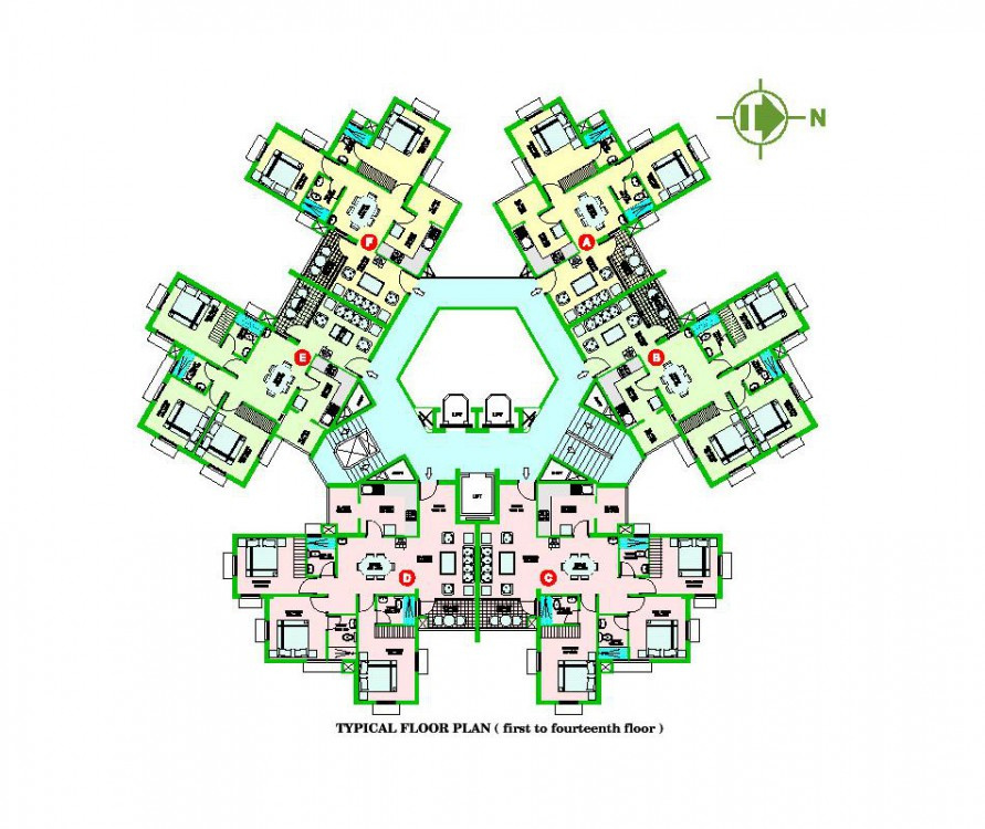  oriental gardens Cluster Plan from 1st to 2nd Floor