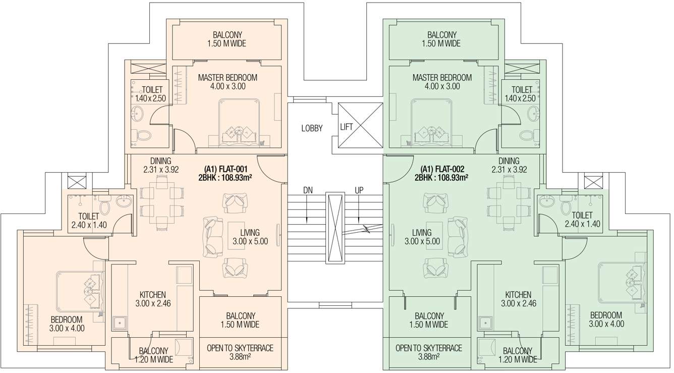  kamat exotic palms Typical Floor Plan of A1 And A2