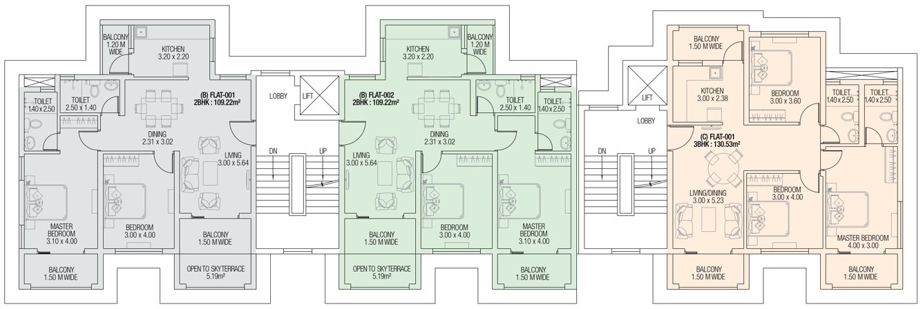  kamat exotic palms Typical Floor Plan Of Block B&C
