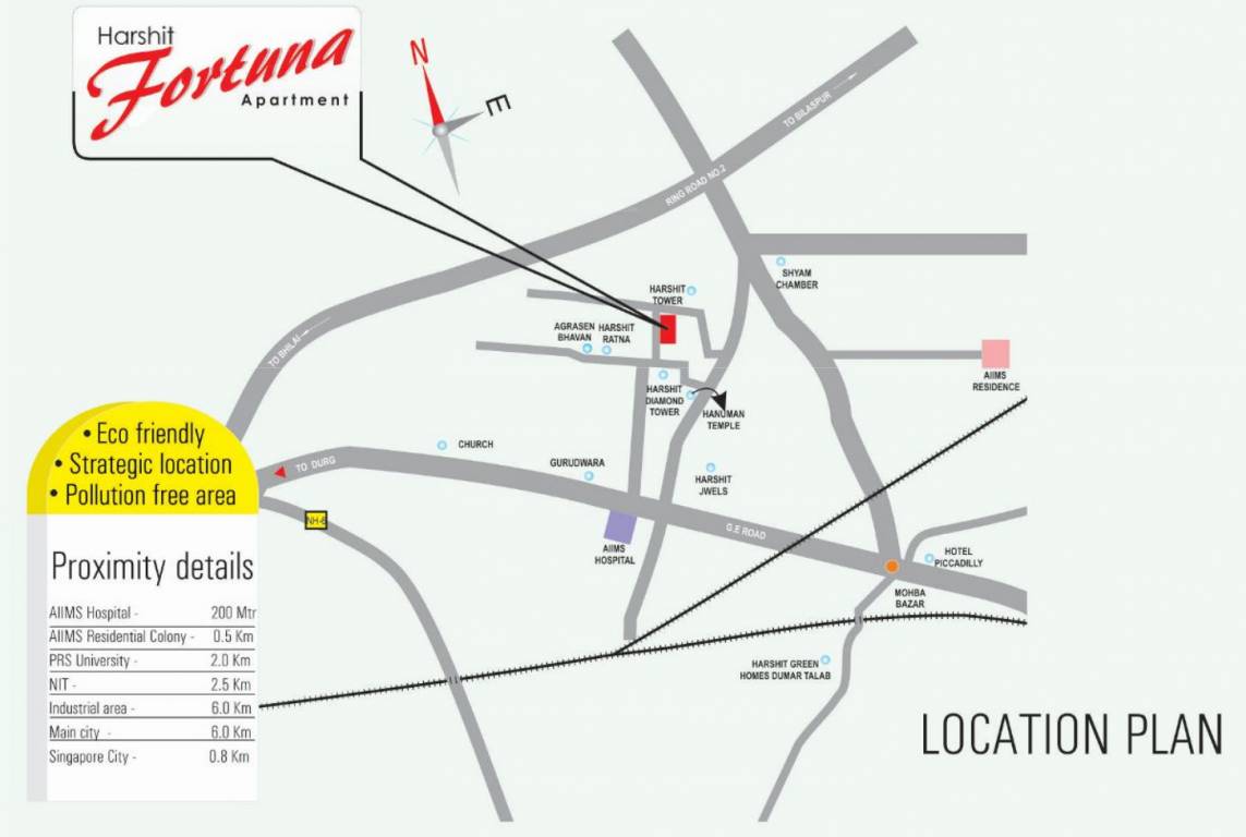  harshit fortuna apartment Location Plan