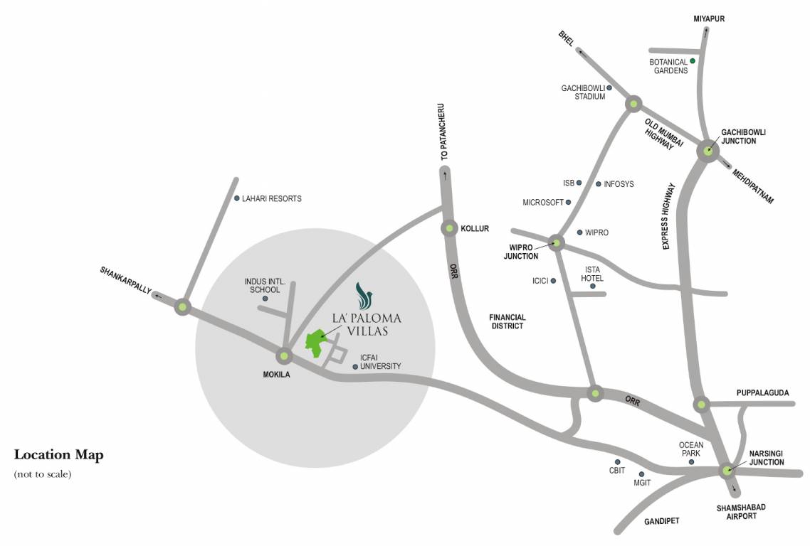 la paloma villas Location Plan