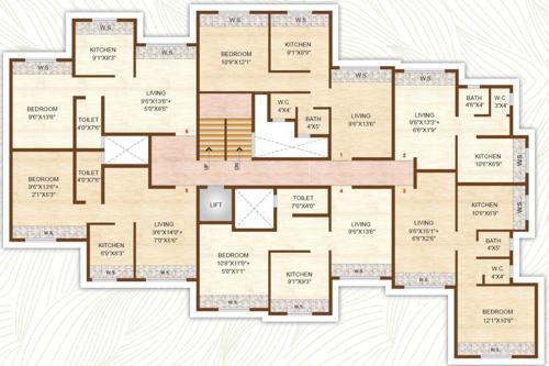  vihar-phase-i Typical Floor Plan Of A Type- Building 2 from 1st to 3rd Floor