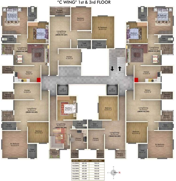 Images for Cluster Plan of The Pristine Horizon Village Residency III Building B C