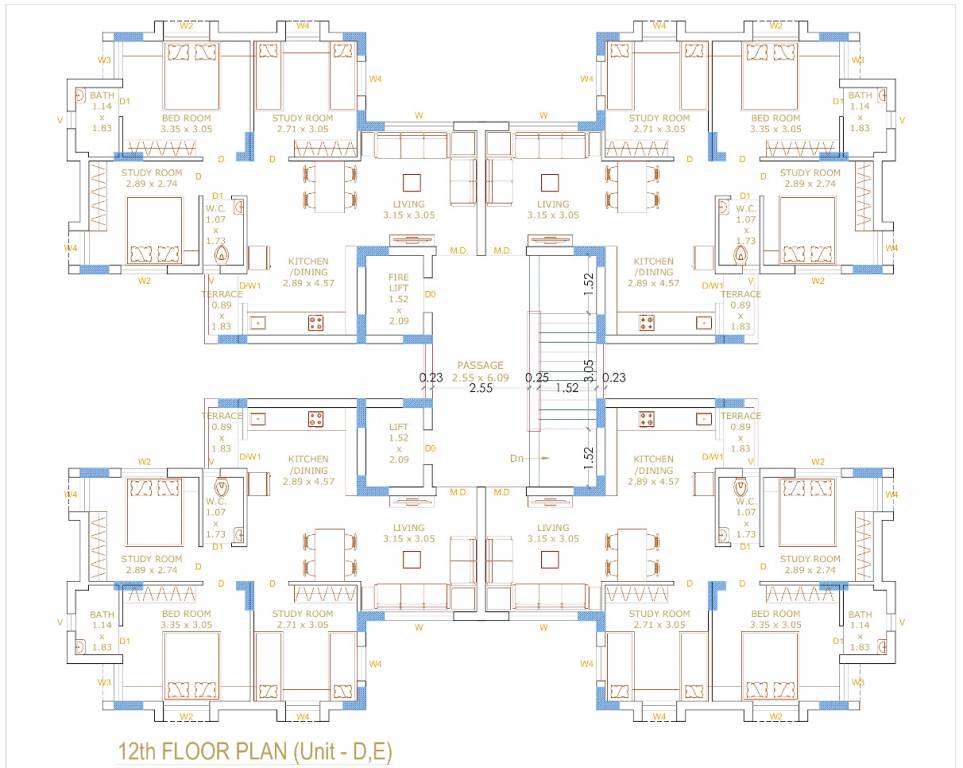 heights D Cluster Plan for 12th Floor