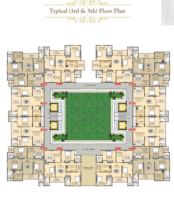 Cluster Plan from 3rd to 5th Floor indra-raj Cluster Plan from 3rd to 5th Floor