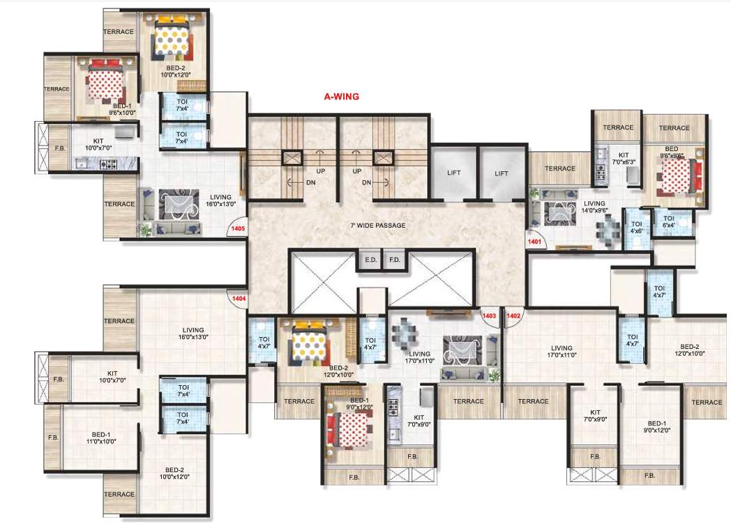  emporius Platinum Emporius A Wing Cluster Plan for 14th Floor