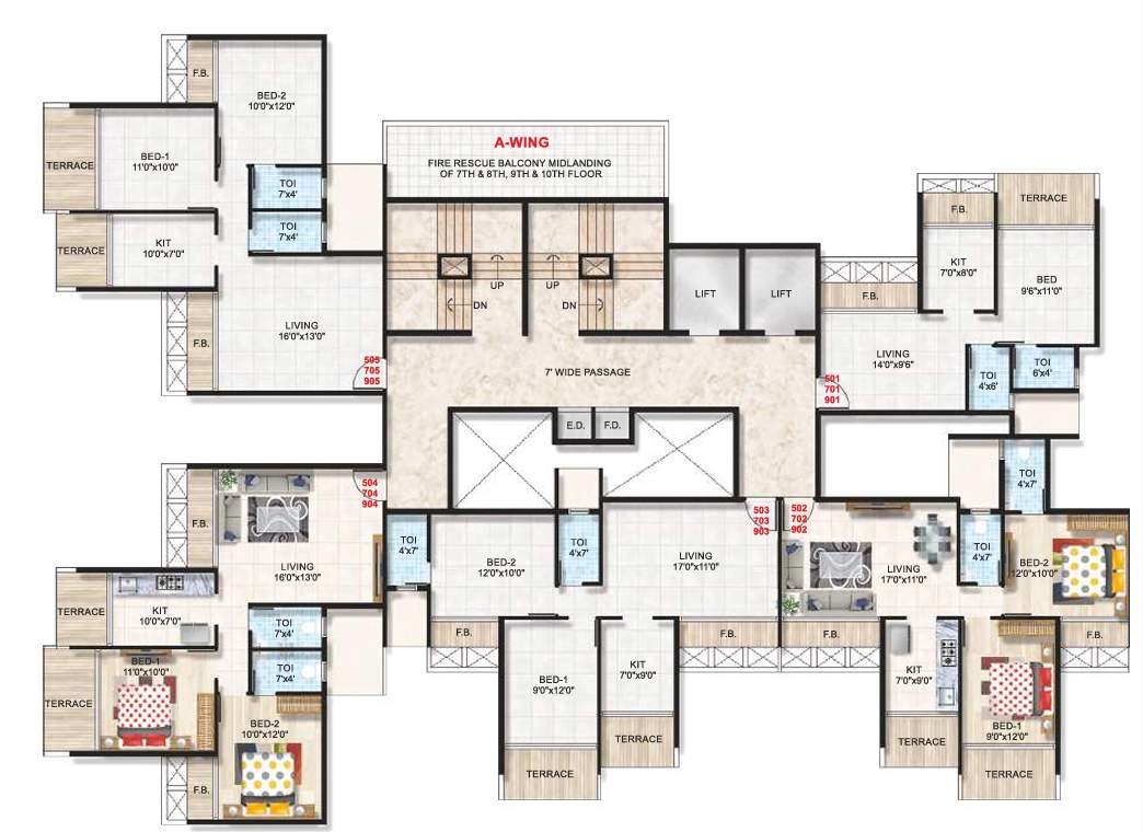  emporius Platinum Emporius A Wing Cluster Plan for 5th,7th,9th Floor