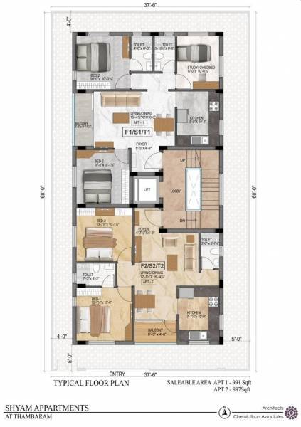  corner-house Cluster Plan from 1st to 3rd Floor