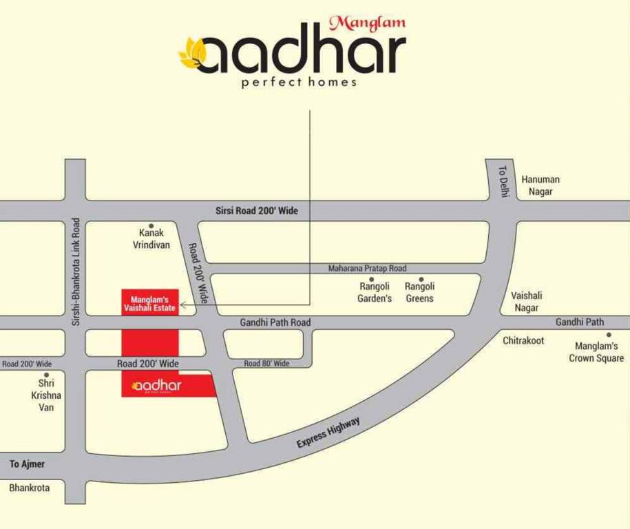 manglam aadhar vaishali estate Location Plan