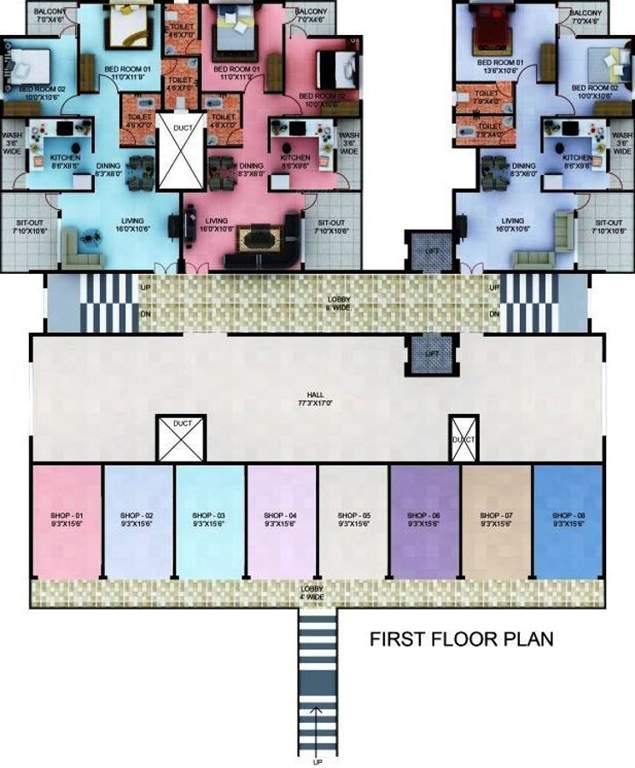  shri govinda imperial Shri Govinda Imperial Cluster Plan for 1st Floor