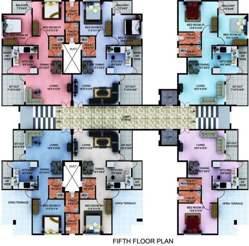  shri-govinda-imperial Shri Govinda Imperial Cluster Plan for 5th Floor