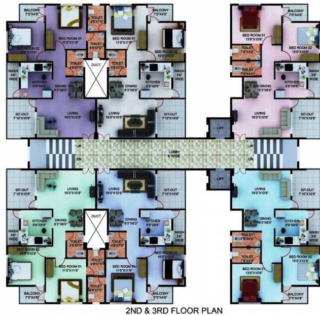  shri-govinda-imperial Shri Govinda Imperial Cluster Plan from 2nd to 3rd Floor