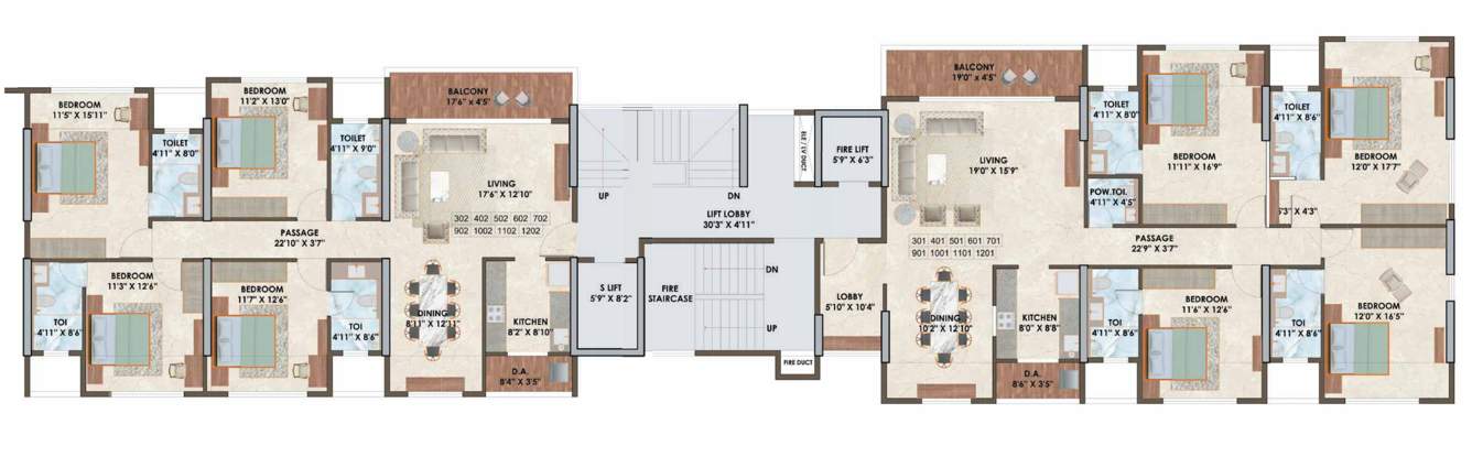  the luxe towers building i and j The Luxe Towers  Building J Cluster Plan