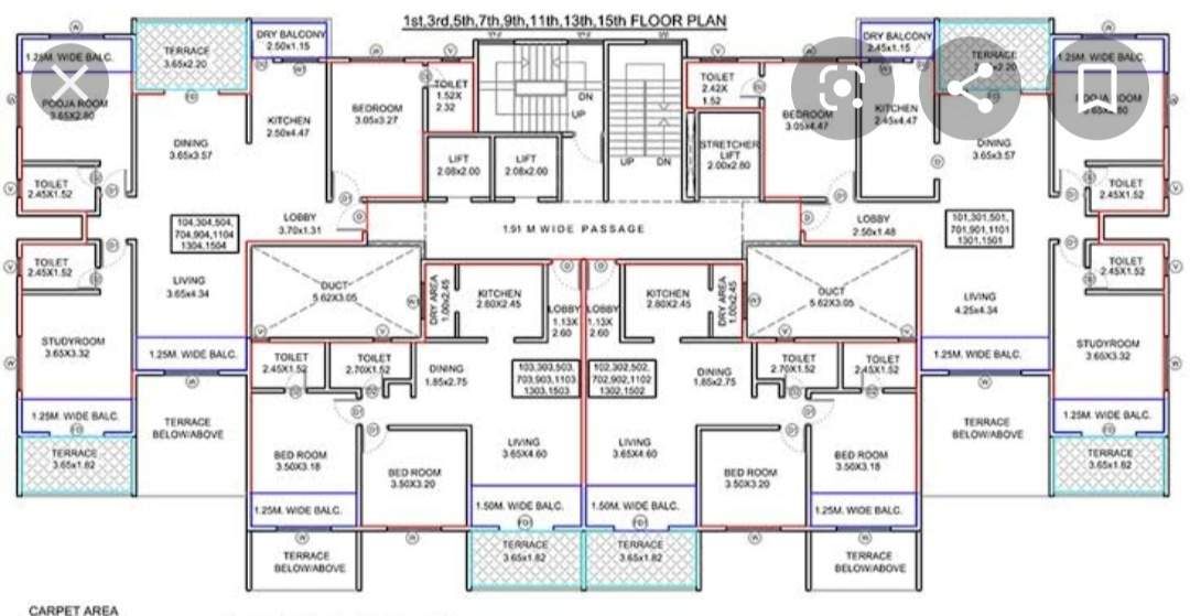  hill view residency Iris A Wing Cluster Plan