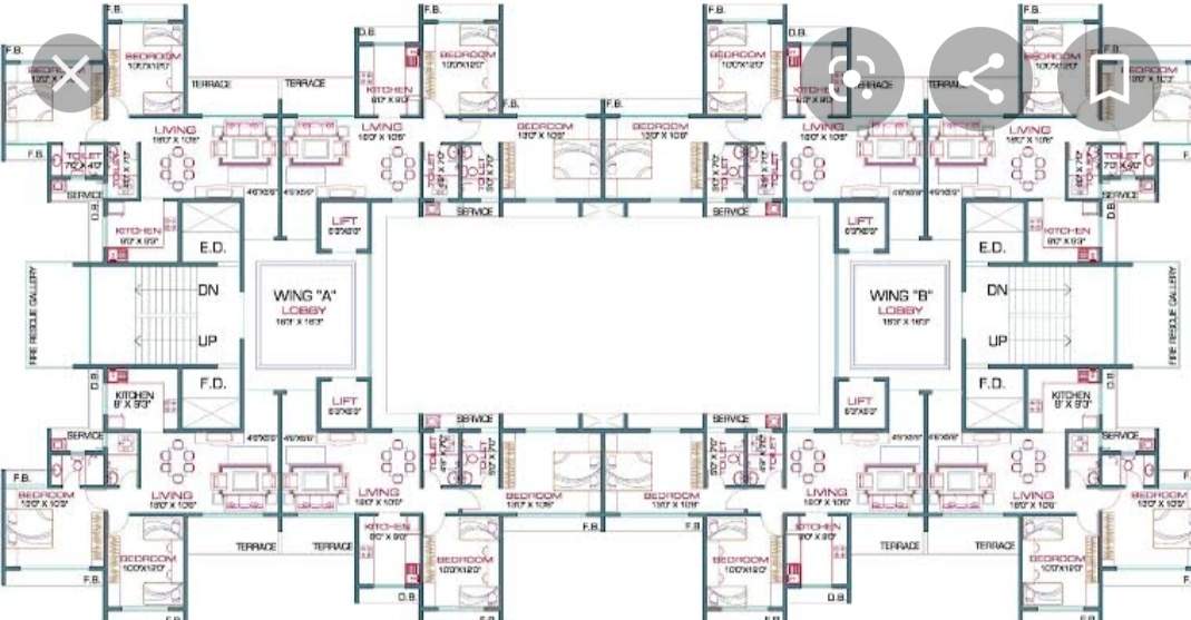  hill view residency Iris A Wing Cluster Plan