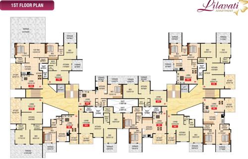  township 1st Floor Plan Of Lilavati Appartment Wing A And B 