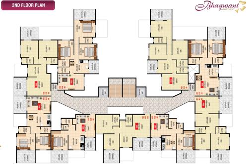  township 2nd Floor Plan Of Bhagwant Apprtment Wing C And D
