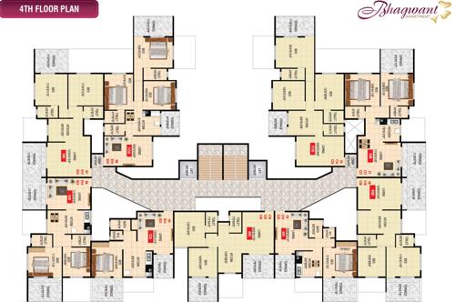  township 4th Floor Plan Of Bhagwant Apprtment Wing C And D