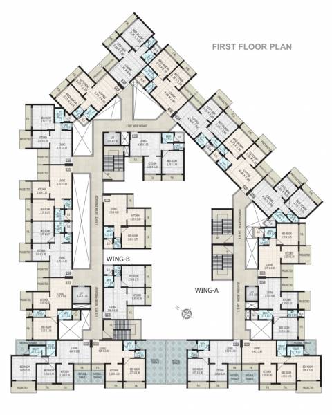  aarohi-complex Aarohi Complex Wing A Cluster Plan for 1st Floor