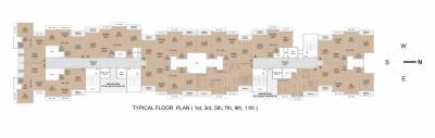  residency Wing B Cluster Plan from 1st to 11th Floor