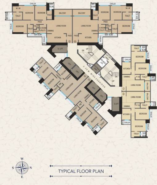  73-east 73 East Cluster Plan for Typical Floor