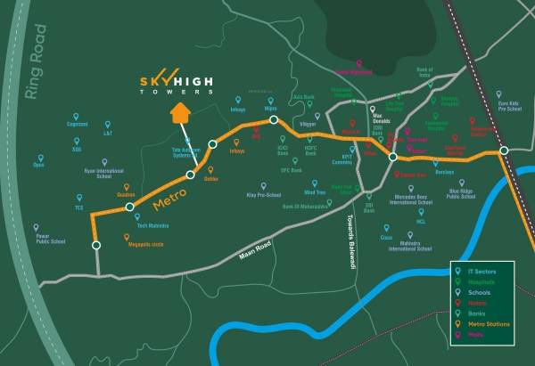 locationPlan of Sky High Towers
