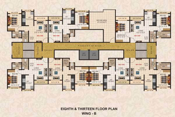  shreeji-heights-wing-a-and-wing-b Wing B Cluster Plan